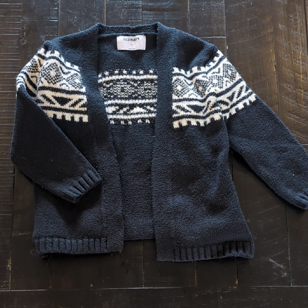 Old Navy Black and White Patterned Cardigan